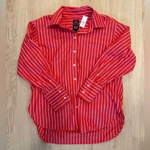 GAP | Red and Pink Striped Big Shirt